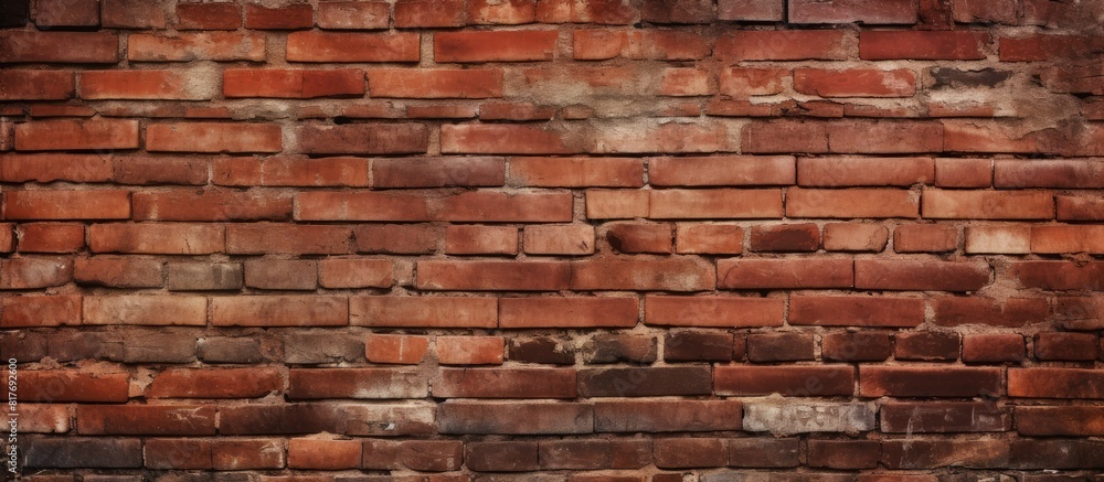 Poster the grunge red brick wall provides a textured background with ample copy space for adding images or 