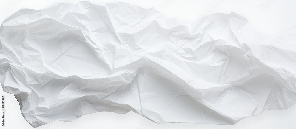 Poster the image shows a crumpled piece of paper in a square shape set against a white background. creative