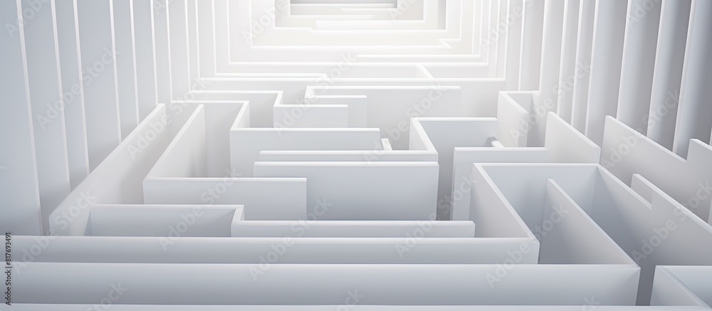 Fototapete A creative arrangement of white sheets forms an abstract background with a labyrinth pattern offering copy space for images