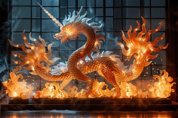 Illuminate a grandiose scene of a majestic dragon intertwined with the concept of anxiety using ethereal