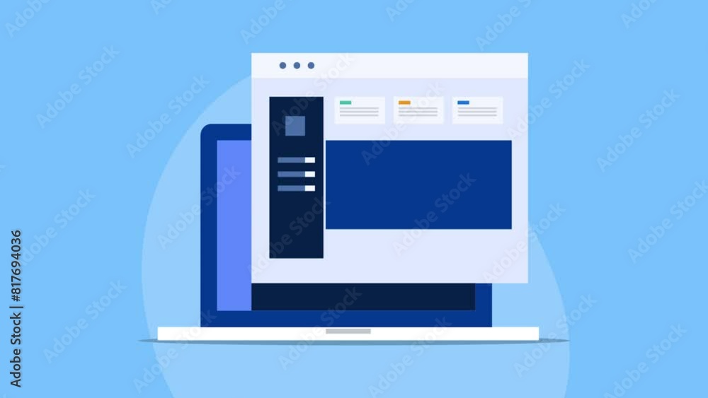Poster analytical report displays on dashboard screen, business intelligence software generates information