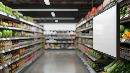 Blank advertising mockup for advertisement at the supermarket