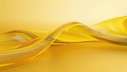 Curved lines dance elegantly on a smooth yellow surface, creating a sense of movement.
