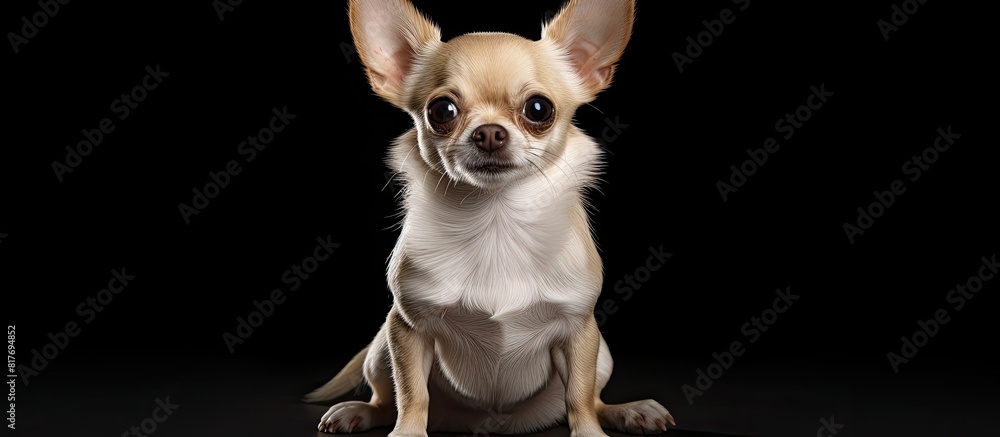 Poster a white isolated chihuahua dog with plenty of copy space in the image