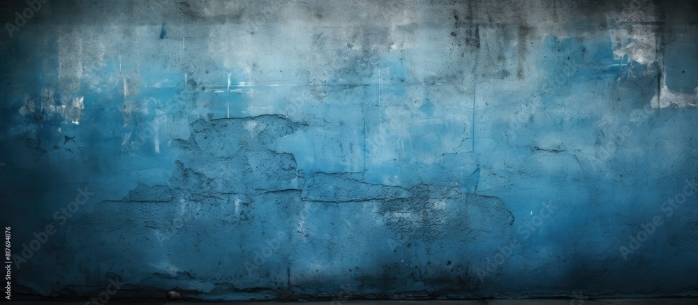 Poster a textured background or surface displaying a blue grungy wall providing ample space to be used as a