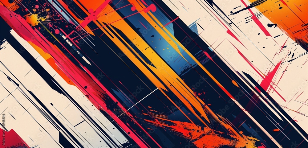 Poster abstract background, dynamic geometric striped pattern, using bold angles and diagonal lines