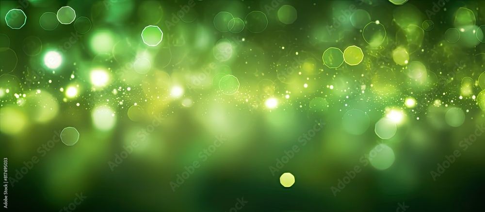 Poster a vibrant and mesmerizing image of green lights with a beautiful bokeh effect perfect for filling in