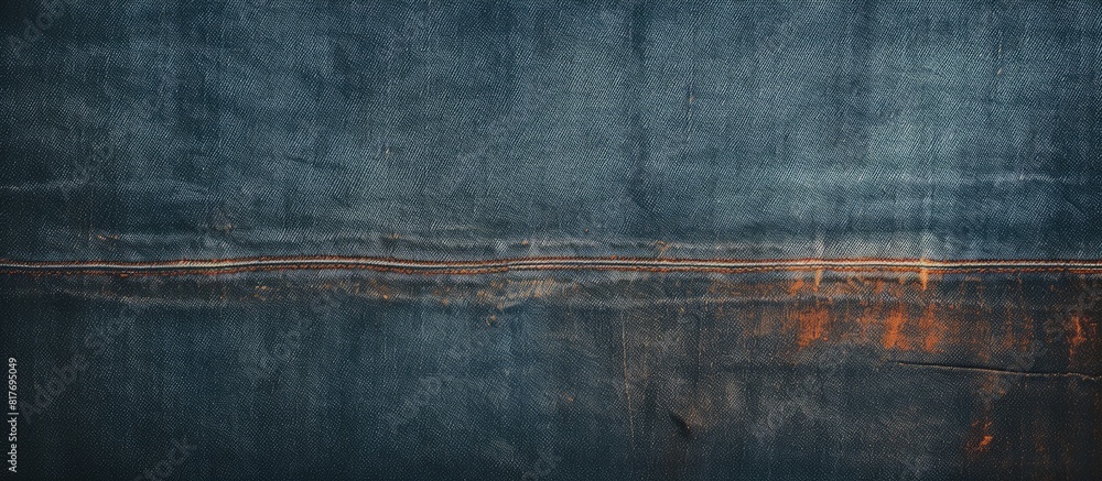 Poster closeup of a vintage dark denim background with a grungy appearance the texture of the jeans is high