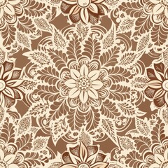 Seamless pattern of intricate lace embroidery motifs, evoking a sense of vintage charm and sophistication, Generative AI