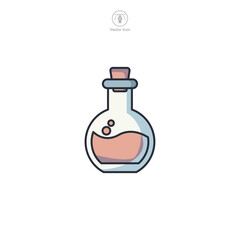 Potion Bottle Icon Halloween theme symbol vector illustration isolated on white background