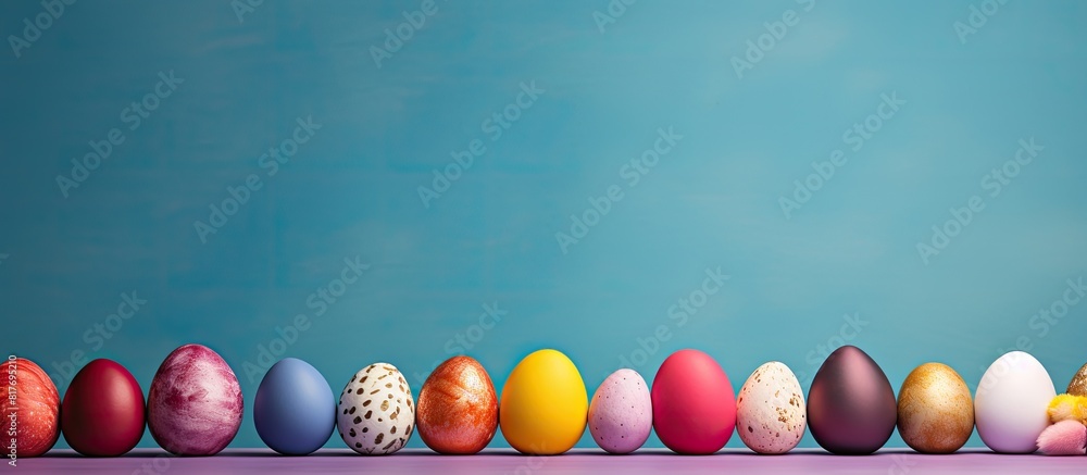 Poster a vibrant assortment of easter eggs stands out against a colorful backdrop offering a card with ampl