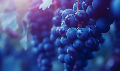 Blue Grapes A Captivating Wine Grapes Background , Generative AI 