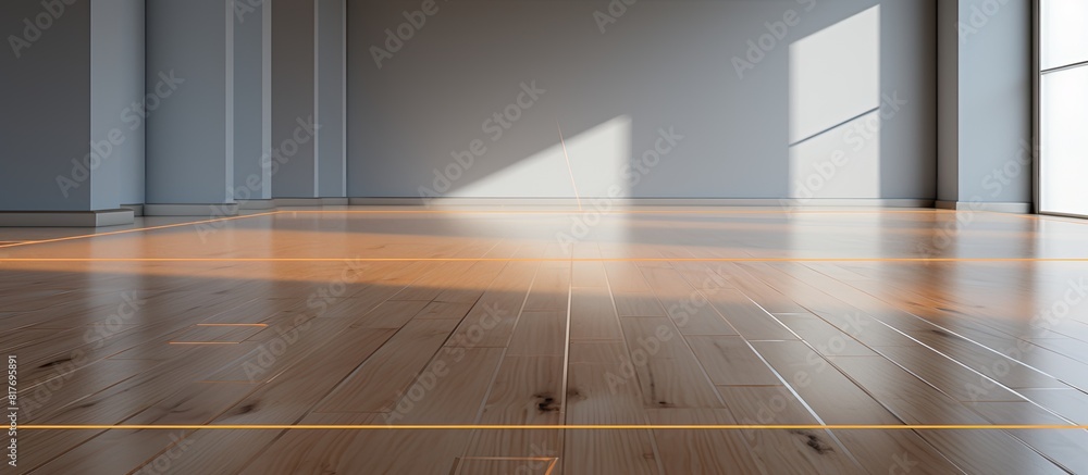 Poster The floor is marked with warning lines that create a visual boundary leaving some empty space around them for a copy space image