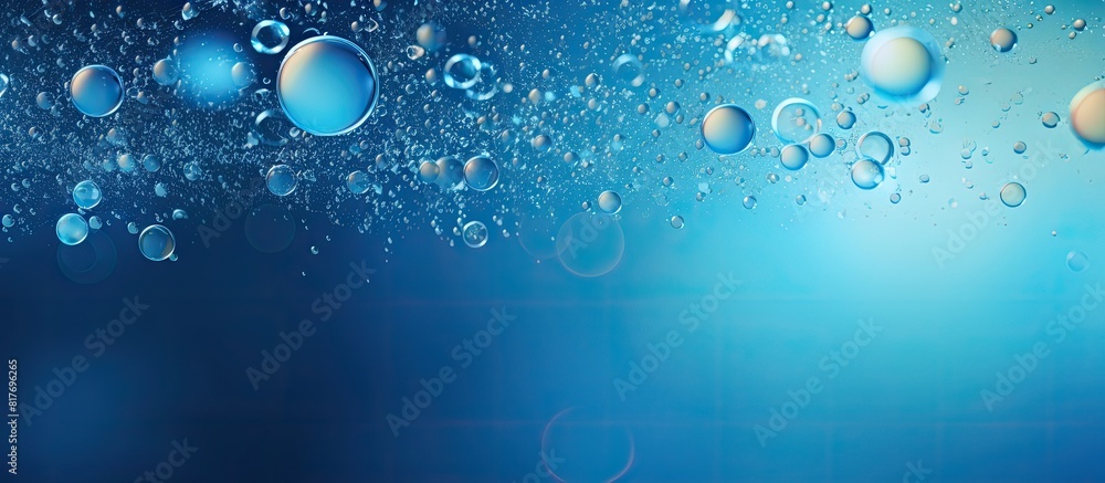 Aufkleber a copy space image featuring a vibrant blue background adorned with a mesmerizing burst of bubbles