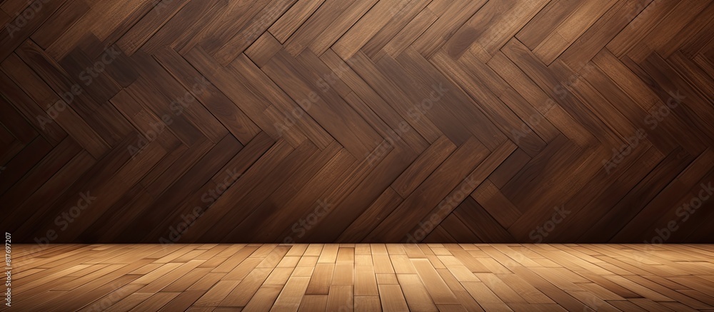 Poster the image displays a copy space with a textured wooden parquet design