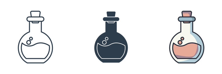 Potion Bottle Icon Halloween theme symbol vector illustration isolated on white background