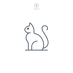 cat Icon Halloween theme symbol vector illustration isolated on white background