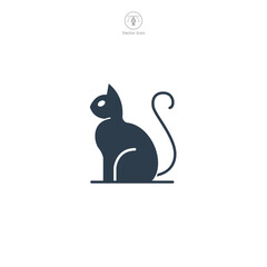 cat Icon Halloween theme symbol vector illustration isolated on white background