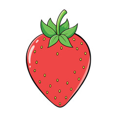 Obraz premium Strawberry cartoon vector Illustration flat style artwork concept 
