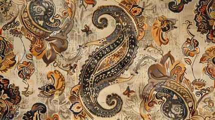 classic paisley motifs swirl pattern background