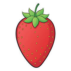 Obraz premium Strawberry cartoon vector Illustration flat style artwork concept 
