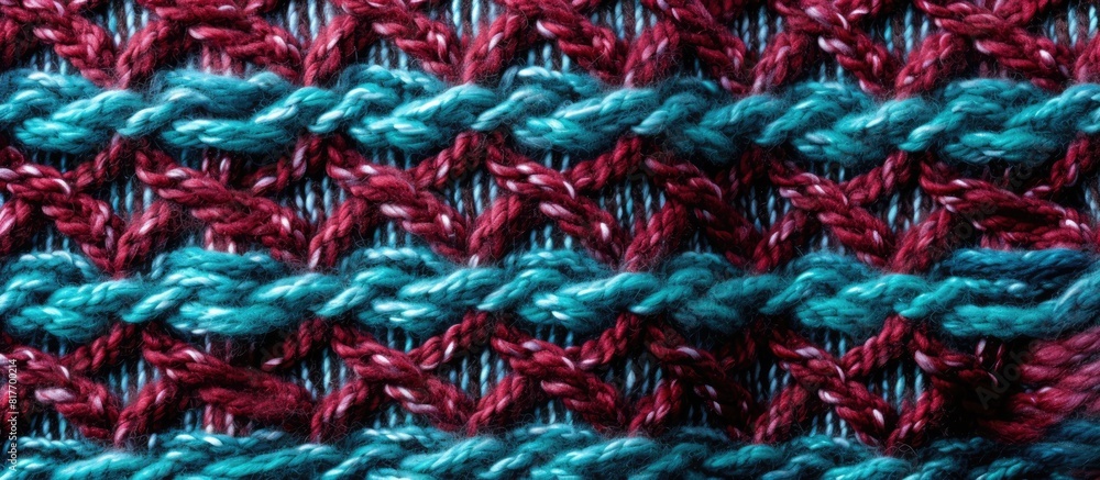 Poster A knitted plaid serving as a background specifically for a copy space image