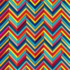 Seamless pattern of funky stripes and zigzags in psychedelic colors, creating a visually dynamic and engaging design, Generative AI