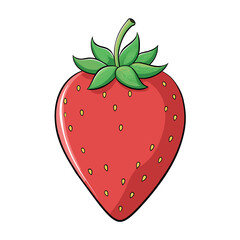 Obraz premium Strawberry cartoon vector Illustration flat style artwork concept 