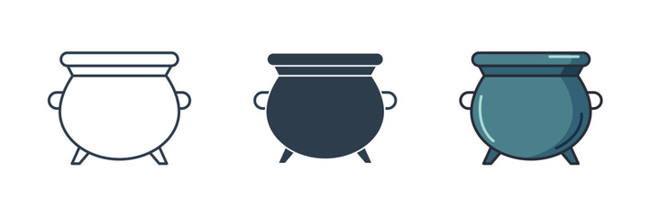 Cauldron Icon Halloween theme symbol vector illustration isolated on white background