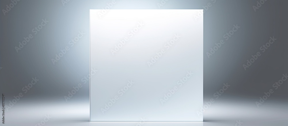 Poster a minimalist white square brochure with a subtly illuminated design ideal for incorporating your own