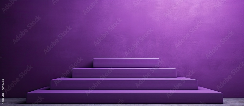 Poster A growth and challenge concept is portrayed through an image of stairs against a purple background providing a copy space image