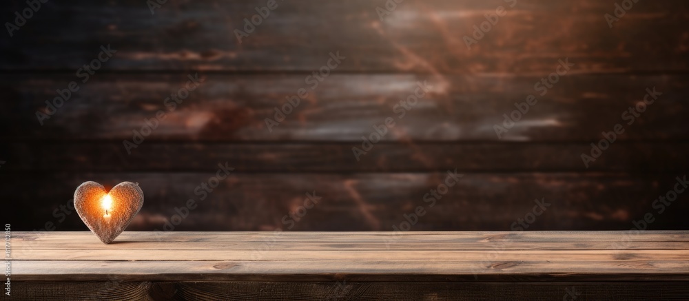 Aufkleber a wooden table with a love word block for a background providing space for copy