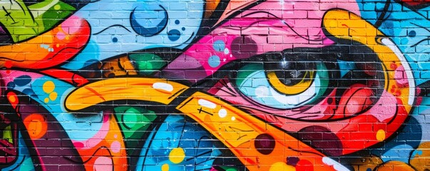 Obraz premium Urban graffiti wall with vibrant colors