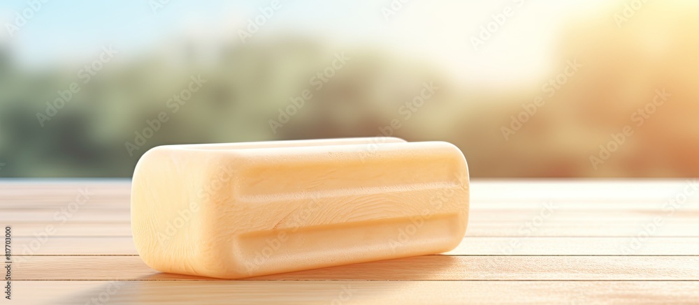 Aufkleber There is a vibrant wooden ice cream stick placed in an area specifically designated for adding additional content or images