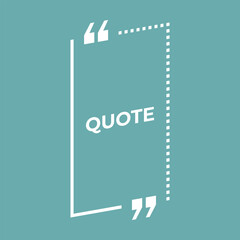 Quote frame. Rectangle shape. Textbox for comment, title, citation, chat, note, mark and info. Vector illustration.
