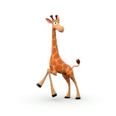 Fototapeta premium A giraffe performing leg stretches with elegance on a white background