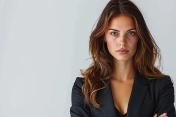Naklejka premium A woman with long brown hair