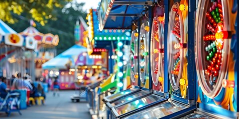 Exciting carnival with a variety of colorful rides and games for all ages to enjoy. Concept Carnival Rides, Colorful Games, Fun for All Ages, Spectacular Entertainment