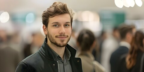 Portrait of male recruiter at career fair. Concept Career Fair, Recruiter Portrait