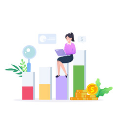 Data analysis for business finance investment concept