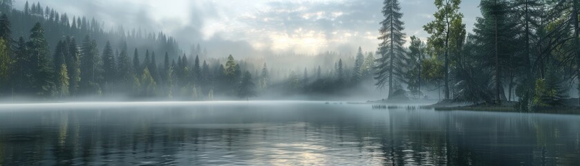 Fototapeta premium Foggy Morning Swirls in 3D Animation