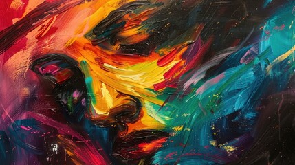 Bold strokes of color expressing raw emotion and passion.
