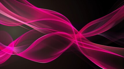 Abstract background using minimalist hot pink lines against a black background