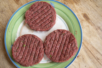 raw beef hamburger