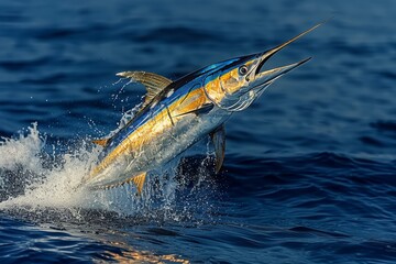 Obraz premium Marlin caught during a deep-sea fishing expedition, symbolizing adventure. 