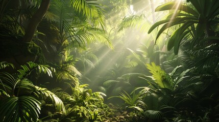 Dive into the Depths of a Realistic 3D Jungle Scene with Lush Undergrowth