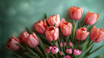 flower background,pink tulips,background for happy mother's day with copy space for text