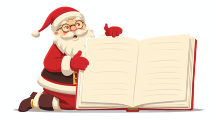 Santa Claus with notebook on white background Vector