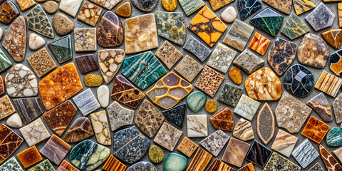 mosaic of pebbles, stones, rocks