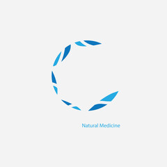 Abstract symbol of logo, Design for Natural Medicine Hospital  Medical emergency logo design, logotype for medical pharmacy.vector floral illustration.eps 10.